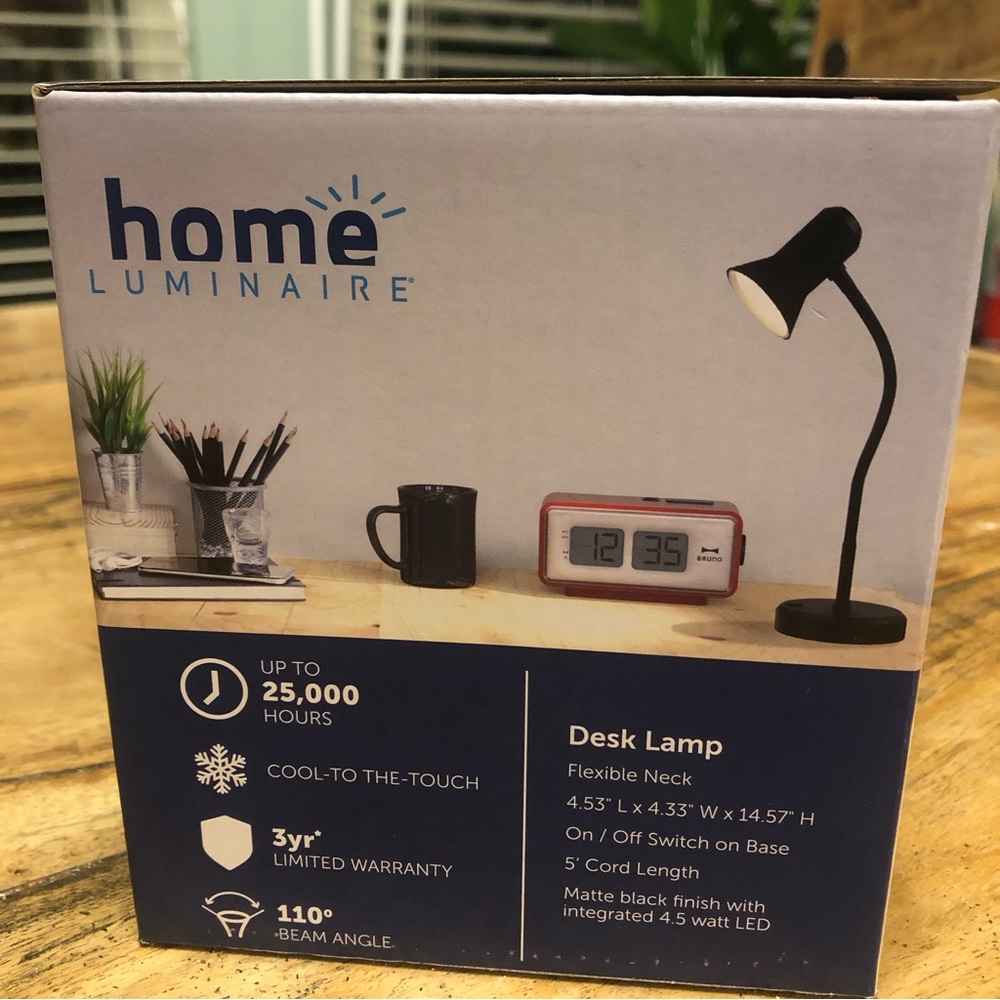 HOME LUMINAIRE Flexible LED Desk Lamp.  New In Box.